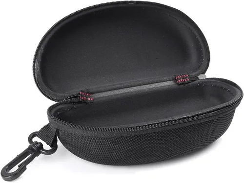 Miniatura 5 de Estuche negro para lentes de sol, para hombres y mujeres, estuche de almacenamiento para gafas de seguridad con clip, estuche duro para lentes