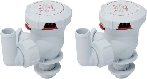 Miniatura 12 de Attwood Bomba aireadora Tsunami MK2 T500 (12 V), 500 GPH, recta a través del casco con accesorios (codo y recto). Reemplazo directo para attwood