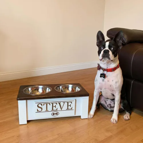 Miniatura 88 de GrooveThis Woodshop Soporte Personalizado de Cuenco Elevado para Perros de Tamaño Grande, Mediano, Pequeño y Extra Pequeño - Cuencos de Acero Negro