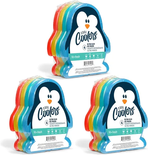 Miniatura 11 de Fit & Fresh Cool Coolers - bolsas de hielo delgadas para loncheras, bolsas y hieleras, formas acuáticas para niños Mariposa (4 unidades)