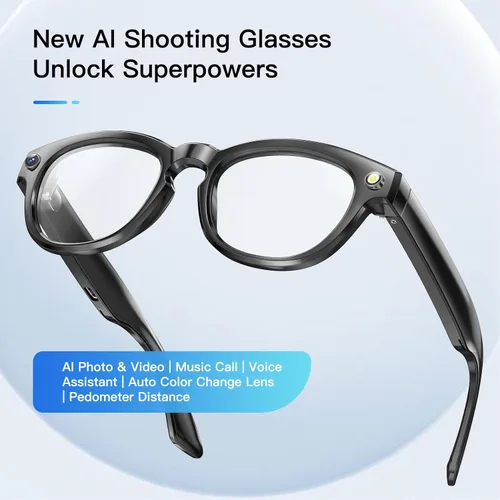 Miniatura 8 de Lentes de traductor inteligente con cámara, traducción AI de 11 idiomas, grabación de video y fotos, control de aplicación Bluetooth, para llamadas