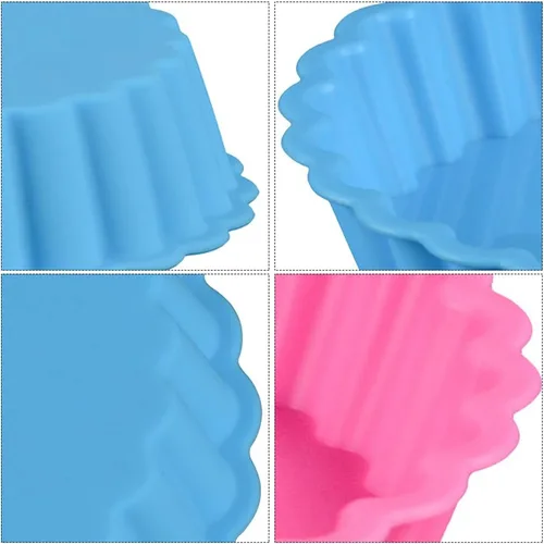 Miniatura 4 de Paquete de 8 moldes de silicona para tartas y tartas, moldes redondos de 4.2 pulgadas, moldes pequeños estriados para tartas, mini moldes