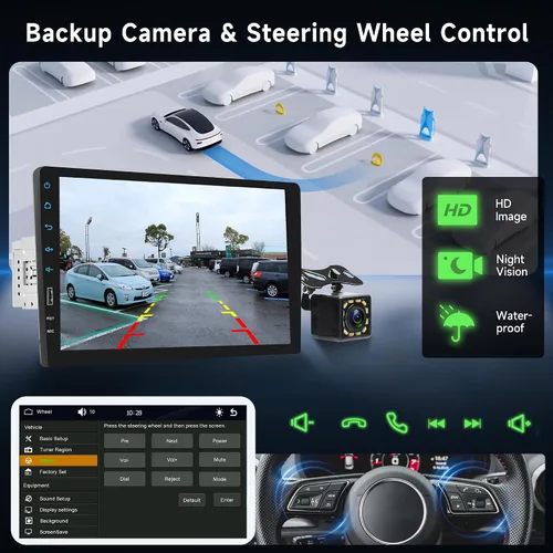Miniatura 5 de Estéreo de automóvil de 9 pulgadas con CarPlay inalámbrico y Android Auto, pantalla táctil Rimoody Bluetooth Radio para automóvil con radio FM