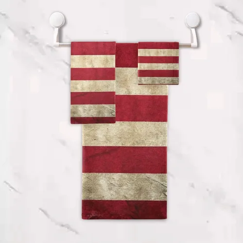 Miniatura 5 de Qilmy Juego de toallas de 3 piezas con la bandera estadounidense, absorbente y suave, juego de toallas decorativas para baño con toalla de baño