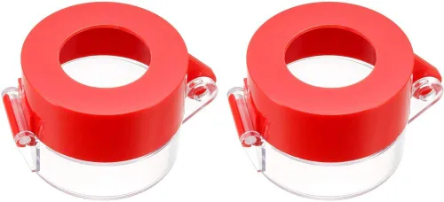 Miniatura 5 de uxcell 2 piezas de plástico transparente cubierta de interruptor protector para 0.866 in de diámetro interruptor de botón 55x43