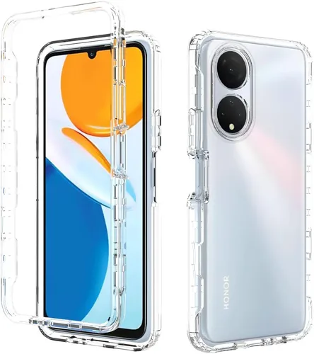 Miniatura 7 de Compatible con Honor X7, delgada TPU+PC híbrida a prueba de golpes transparente cubierta trasera cubierta de cuerpo completo transparente delgada