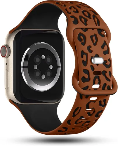 Miniatura 3 de CreateGreat Correas de leopardo grabadas compatibles con Apple Watch Band de 1.575 in 1.614 in 1.496 in 1.654 in 1.732 in 1.772 in 1.811 in 1.929 in