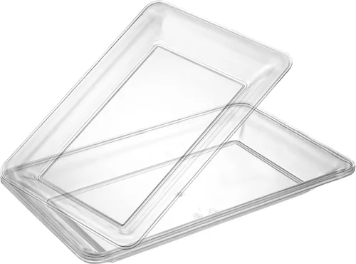 Miniatura 9 de Plasticpro - Bandejas de plástico para servir, rectangulares, 10 x 14 pulgadas, plato desechable para fiesta, color negro, paquete de 4