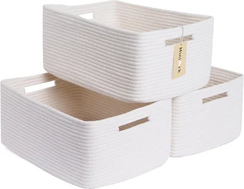 Miniatura 46 de MiniArk Cestas grandes de almacenamiento para estantes, organizadores de armario, para ropa, manta, toallas, guardería, caja de juguetes, cestas