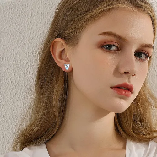 Miniatura 2 de JUSTKIDSTOY PigHedgehogFishButterflyFrog Earrings 925 Sterling Silver Cute Animal Stud Earrings Jewelry Gifts for Women Girls Hypoallergenic