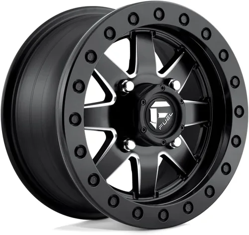 Fuel UTV D938 Maverick Beadlock 18x7 4x156 +1.496 in Negro/Llanta Fresada 18" Pulgadas MT-BLK-MIL