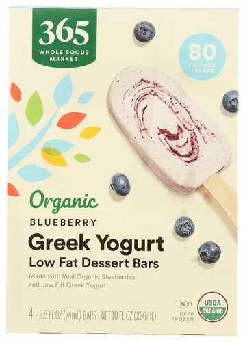 Miniatura 3 de 365 by Whole Foods Market, Frozen Yogurt Greek Blueberry Organic, 2.5 onzas líquidas, 4 unidades (paquete de 1)