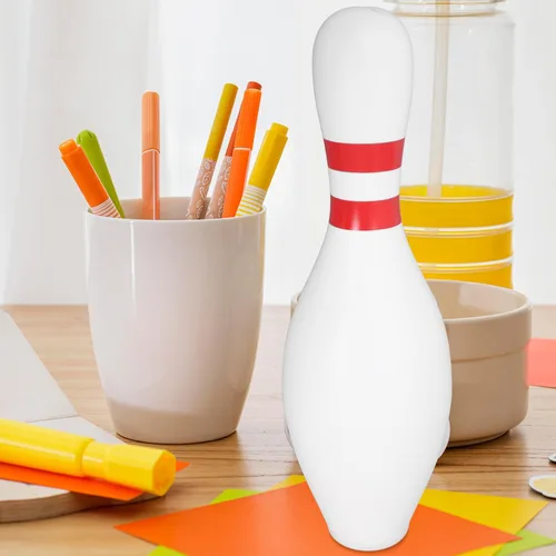 Miniatura 9 de Artibetter Hucha con forma de bolos, caja de monedas de plástico irrompible para niños, adolescentes y adultos, adorno de escritorio para el hogar