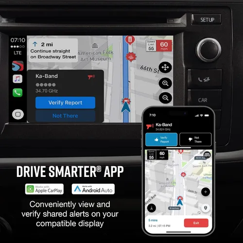 Miniatura 8 de Detector de Radar Láser Cobra RAD 480i – Detección de Largo Alcance, Bluetooth, Compatible con Apple CarPlay y Android Auto, Detección Delantera