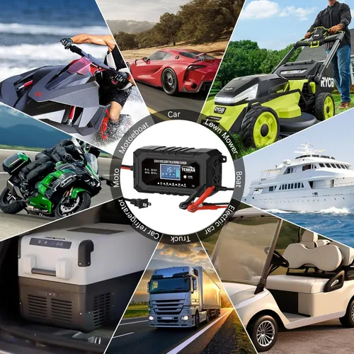 Miniatura 9 de YONHAN Cargador de Batería de 15 Amperios LiFePO4 Cargador de Batería de Coche de Carga Lenta 12V 24V Cargadores de Batería Inteligentes Totalmente