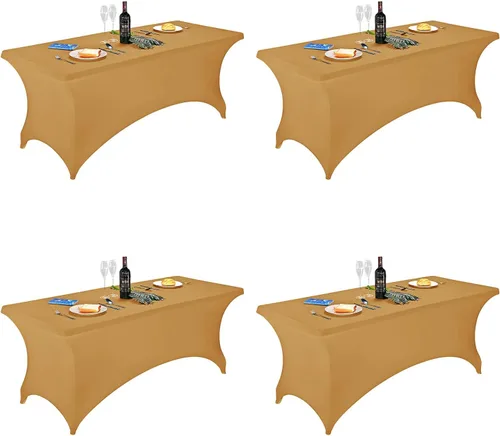 Miniatura 45 de FORLIFE - Funda de mesa de elastano, mantel ajustado de 4 pies para mesas rectangulares, funda elástica para patio, universal para bodas, banquetes