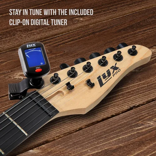 Miniatura 6 de LyxPro - Guitarra eléctrica de 36 pulgadas y kit para niños con guitarra de tamaño 3/4 para principiantes, amplificador, seis cuerdas, dos púas
