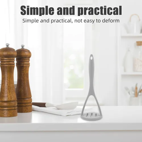 Miniatura 5 de UPKOCH Triturador de papas de silicona, herramienta de cocina resistente y antiarañazos para puré de papas, frutas y verduras con agarre suave, apto