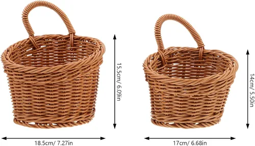 Miniatura 2 de Ciieeo Cesta colgante de cocina para almacenamiento de cebolla y ajo, cesta colgante de mimbre para colgar en la pared, organizador de ahorro