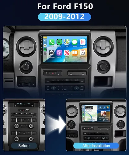 Miniatura 2 de Radio estéreo de coche 4+64G para Ford F150 2009-2012 Android con CarPlay Android Auto, pantalla táctil IPS de 9 pulgadas estéreo para automóvil