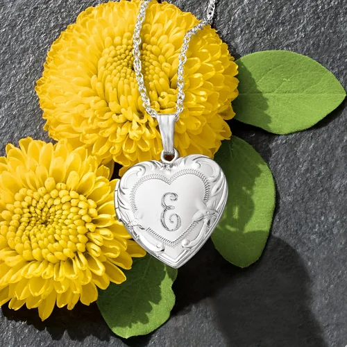 Miniatura 3 de Ross-Simons Sterling Silver Personalized Heart Locket Necklace