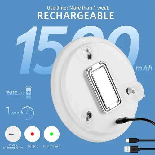 Miniatura 5 de Espejo de aumento con luz 30X, grande, 6 pulgadas, recargable, 3 modos de color, atenuación, espejo de maquillaje iluminado con aumento de 30X, 30x