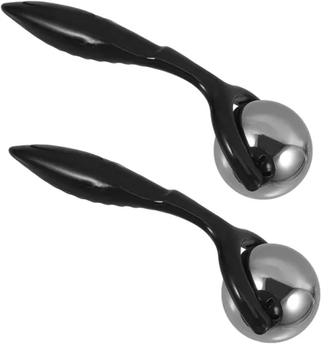 Rodillo masajeador de antebrazo de acero inoxidable con mango ergonómico, rodillo muscular portátil de mano para cuello, espalda, piernas, alivio y