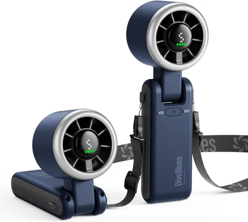 Miniatura 13 de Diveblues Ventilador Turbo Portátil de Mano, Viento de 5 Velocidades, Funciona con Batería, Hasta 12 Horas de Funcionamiento, Ventilador de Mano 3