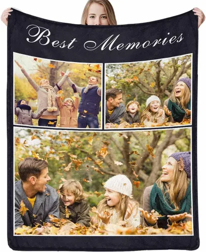 Miniatura 7 de D-Story Manta personalizada con fotos, manta de fotos personalizada con cualquier texto, manta de forro polar personalizada para cama, sofá