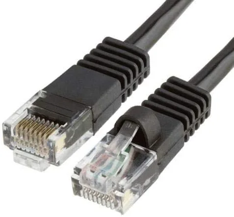 MaxLLTo Cable de red Ethernet LAN CAT5 de 32 pies para módem de computadora, router, negro, RJ45 macho a macho, cable Cat 5e, 1 pieza