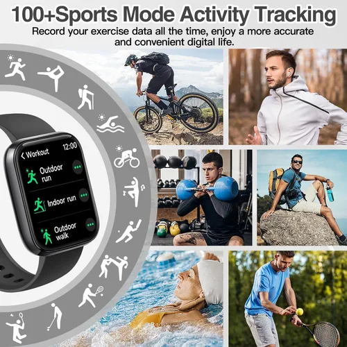 Miniatura 6 de Reloj inteligente para mujeres y hombres con llamada Bluetooth, reloj inteligente integrado con Alexa, reloj de fitness con dial DIY de 1.83