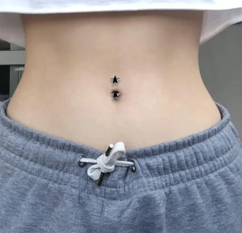 Miniatura 3 de Star CZ piedra plata de ley 925doble lado ombligo anillo de la joyería