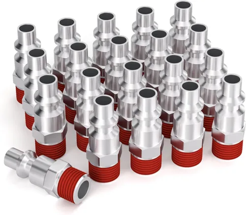 Miniatura 19 de GASHER 5 piezas de ajuste de herramienta de aire industrial de acero inoxidable 304 NPT hembra de 1/4 pulgada, tapones neumáticos de alto flujo