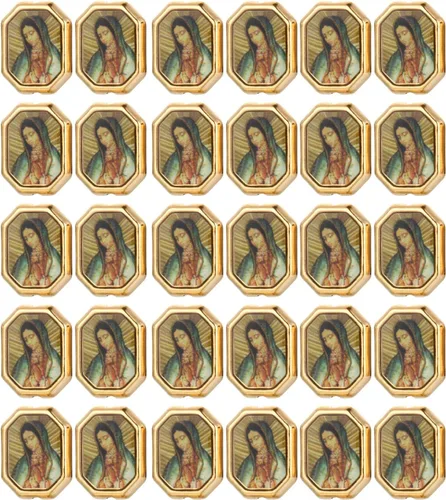 30 Piezas Cuentas Espaciadoras de Nuestra Señora de Guadalupe San Judas para Bricolaje Rosario Capilla Collar Pulsera Fabricación de Joyas Parte