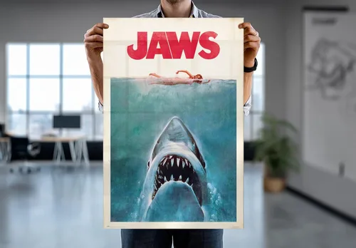 Miniatura 7 de Jaws - Póster de película (estilo regular, retro, vintage, tamaño: 24 x 36 pulgadas) (póster laminado)