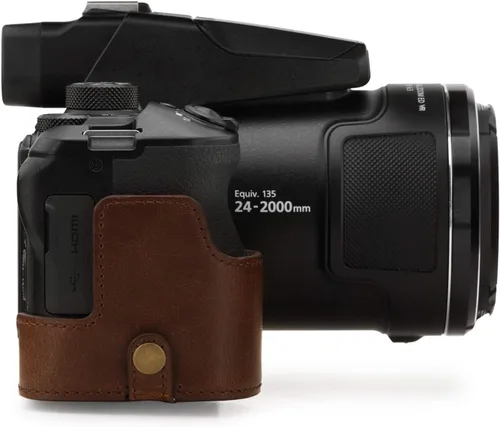 Miniatura 9 de MegaGear Funda de piel sintética compatible con Nikon Coolpix P950 - Marrón oscuro (MG1879)