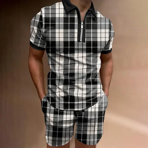 Miniatura 3 de EELHOE Mens Outfits 2 Piece Regular-Fit Lightweight Graphic Short Sleeve Tees Printed Shorts Breathable Tracksuit