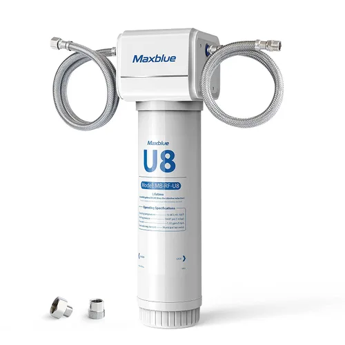 Outlet Maxblue U8-ST - Filtro de agua para debajo del fregadero, 2 años de alta capacidad, reduce el plomo, cloro, metales pesados, mal sabor y