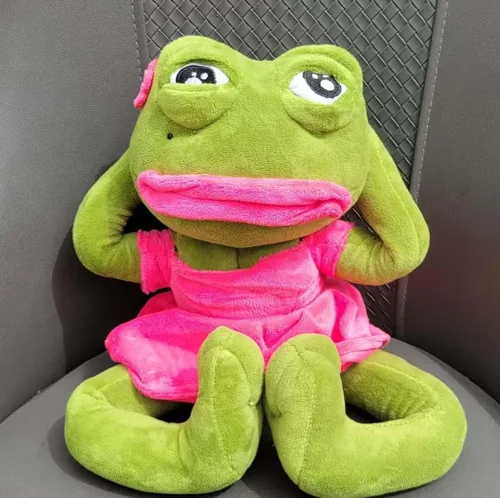 Miniatura 4 de Juguete de peluche de rana mágica y emotiva muñeca meme de rana, cristal de 17.7 pulgadas, ultra suave, lindo regalo para el hogar, juguete