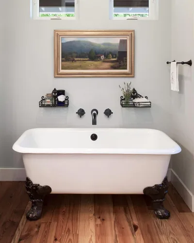 Miniatura 6 de ARCORA - Llenador de bañera de montaje en pared, negro mate, grifo de bañera de largo alcance, 2 asas cruzadas, grifo de bañera montado en la pared