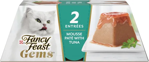 Fancy Feast Gems Pate - Mousse de comida para gatos con atún y un halo de salsa sabrosa para gatos, paquete de 8, cajas de 4 onzas
