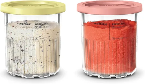 Ninja Creami Deluxe - Paquete de 2 pintas compatibles con máquinas de helados Creami Deluxe serie NC500, pintas Ninja auténticas, sin BPA y aptas