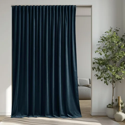 Miniatura 43 de StangH - Cortinas opacas de terciopelo con pestaña trasera, aislamiento térmico, para puerta corrediza, dormitorio, telón de fondo, estudio, teatro