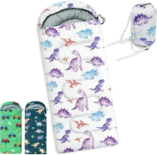 Miniatura 11 de Sacos de dormir para niños - Sacos de dormir para acampar con bolsa de transporte - Saco de dormir compacto para senderismo, mochilero para 3