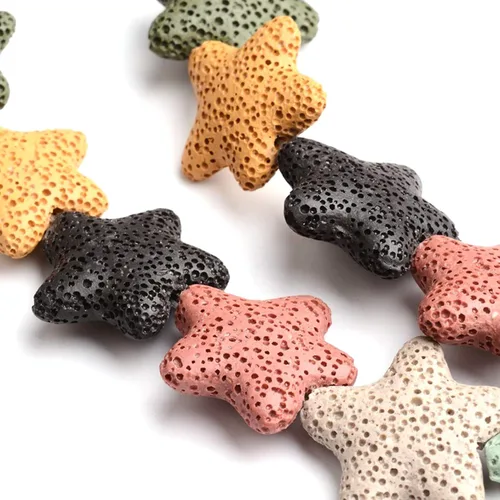 Miniatura 14 de Craftdady 25 cuentas de piedra de lava negra natural, tubo de columna, piedras preciosas volcánicas, cuentas sueltas para curación de energía