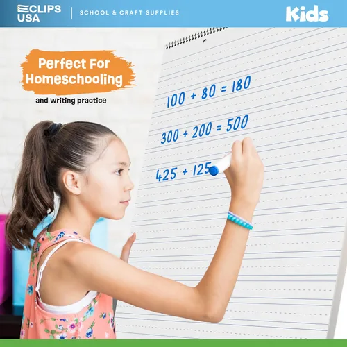 Miniatura 4 de E-CLIPS USA Papel de anclaje de papel para profesores, tableta, 24 x 32 pulgadas, rayas de 1 ½ pulgadas, 25 hojas por bloc (paquete de 3)