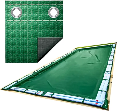 Swimline Hydrotools Supreme Guard - Cubierta de invierno de 23 x 41 pies, de color verde/negro y con fundas para tubos de agua, para piscinas