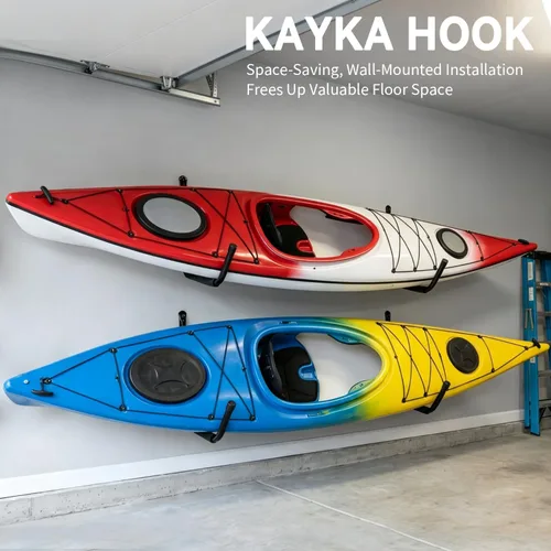Miniatura 4 de Kayak Storage Rack Wall Mount, Kayak Hooks, Heavy Duty Garage Storage Hooks Suitable for Hanging Ladders, Bikes, Kayak