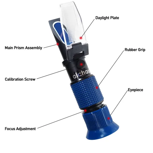 Miniatura 2 de Aichose - Refractómetro con 0-80% Brix y función automática de compensación de temperatura para medir el contenido de azúcar en frutas, miel, jarabe