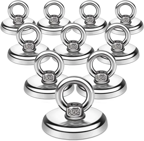 Miniatura 8 de E BAVITE Ganchos magnéticos, imanes de neodimio de tierras raras resistentes de 60 libras con orificio avellanado, perfectos para el hogar, cocina